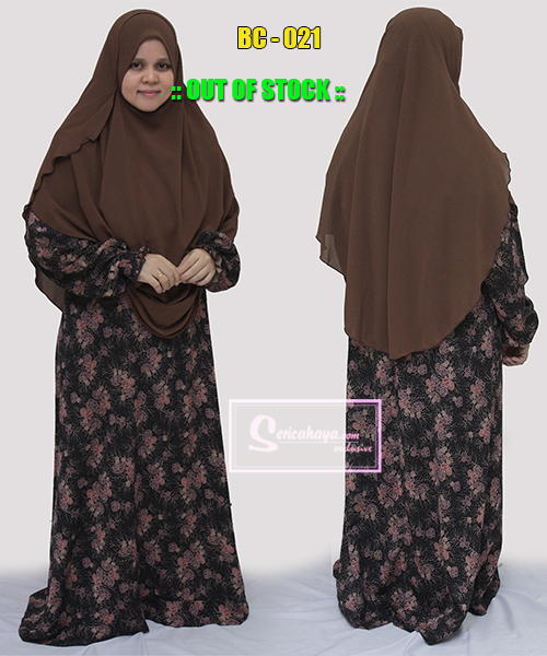 Shawl Labuh 2 Muka Kain Chiffon - Labuh Menutup Punggung