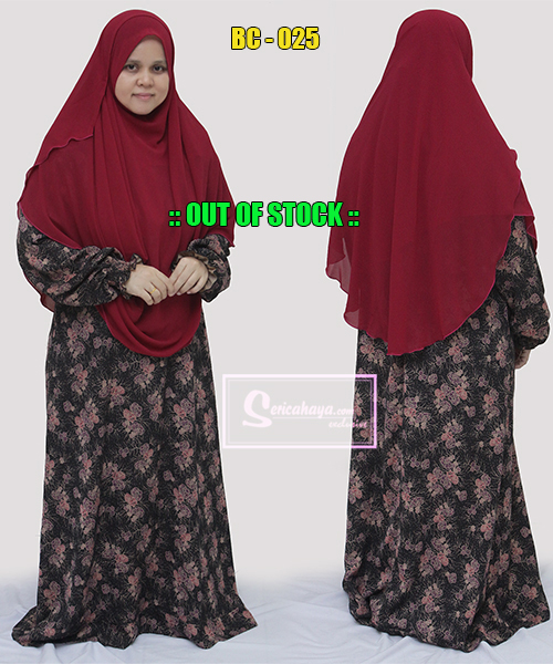 Shawl Labuh 2 Muka Kain Chiffon - Labuh Menutup Punggung