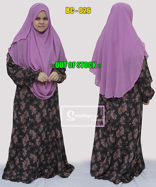 Shawl Labuh 2 Muka Kain Chiffon - Labuh Menutup Punggung