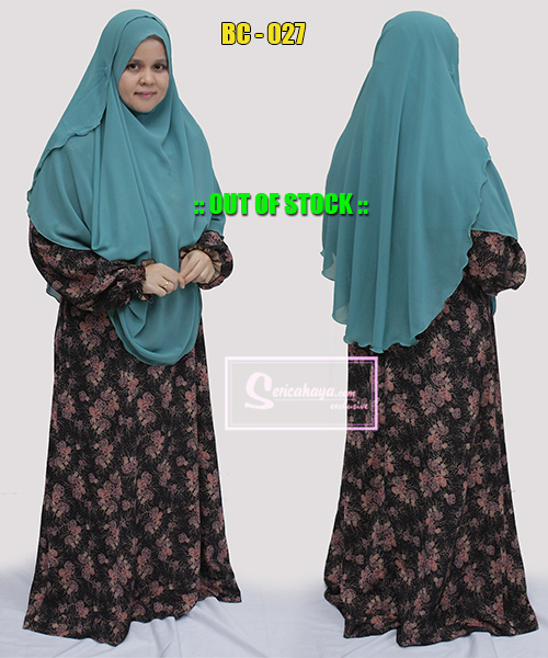 Shawl Labuh 2 Muka Kain Chiffon - Labuh Menutup Punggung