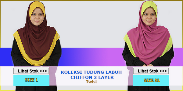 Tudung Twist Chiffon 2 Layer