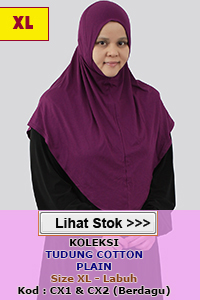 Tudung Labuh Cotton Plain XXL