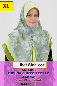 Tudung Chiffon Layer Labuh XL