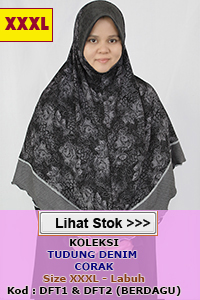 Tudung Labuh Kain Denim Size XXXL