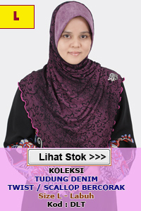 Tudung Labuh Twist Scallop Ala Muhaya Size L