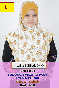 Tudung Syria Corak Labuh Size L