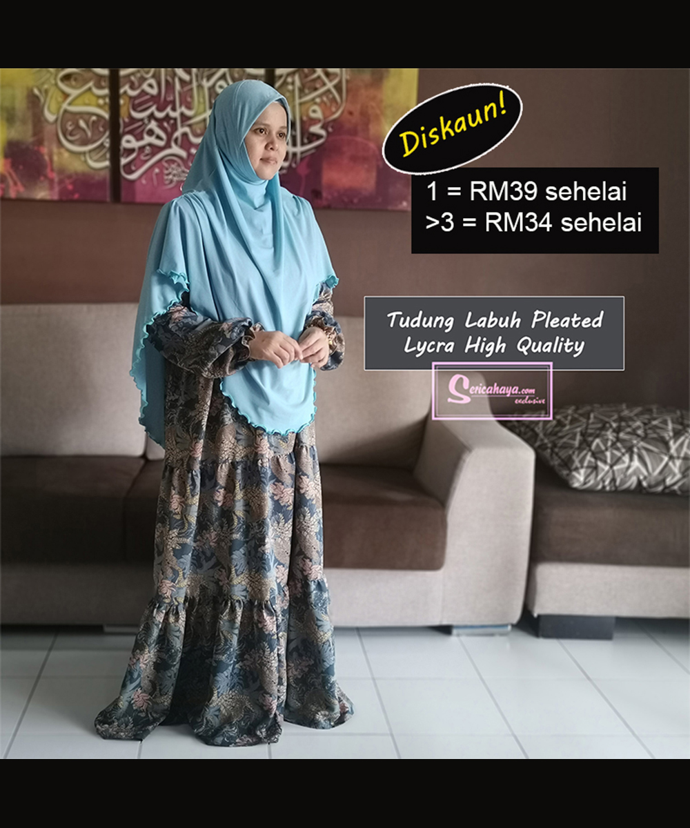 002 Tudung Labuh Pleated Bahu (Lycra)